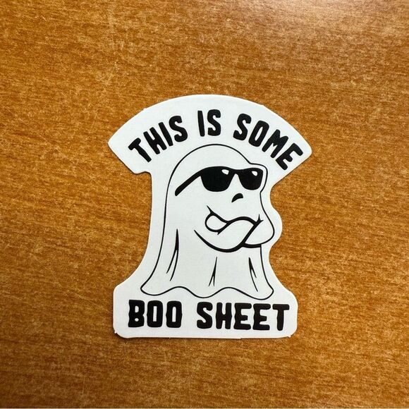 Cool Ghost Dog Sticker - Black and White - Picture 1 of 1